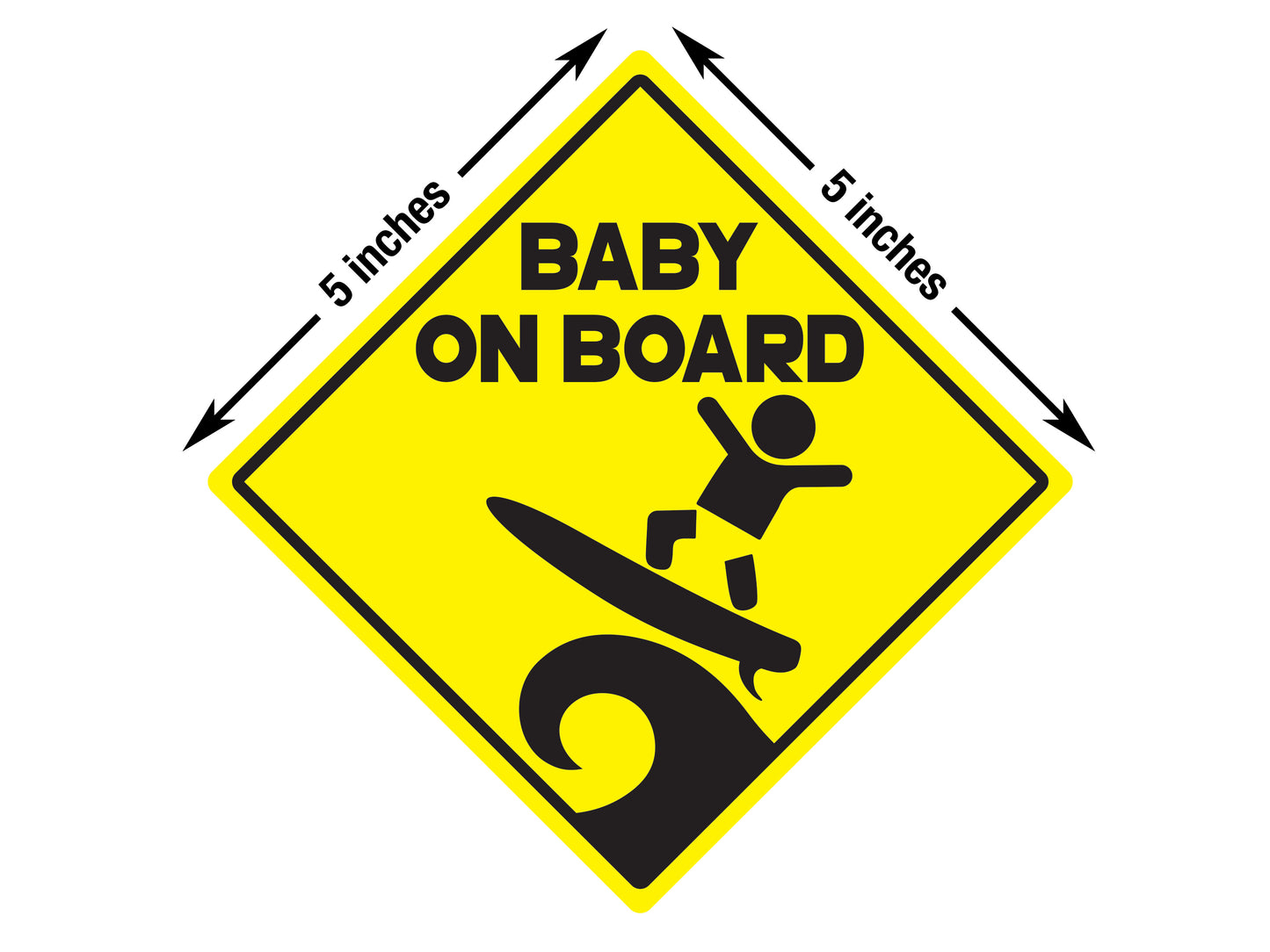 Surfer Baby on Board Weatherproof Car Stickers